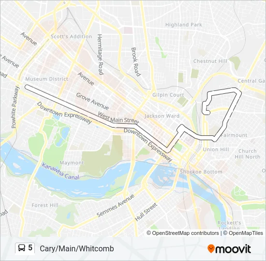 5 Bus Line Map