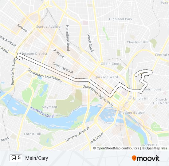 5 Bus Line Map