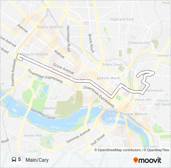 5 Bus Line Map