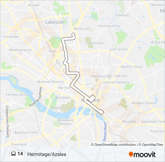 14 Bus Line Map