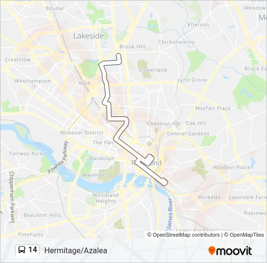 14 Bus Line Map