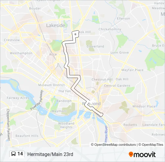 14 Bus Line Map