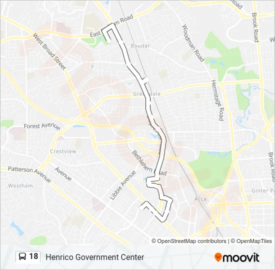 18 Bus Line Map