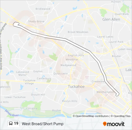 19 Bus Line Map