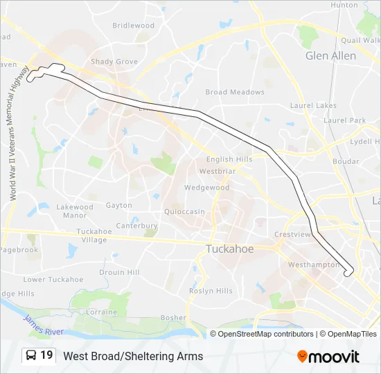 19 Bus Line Map