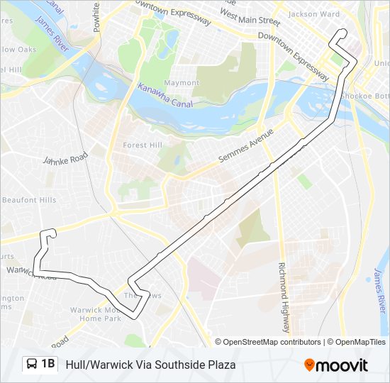 1B Bus Line Map