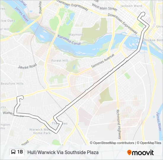 1B Bus Line Map