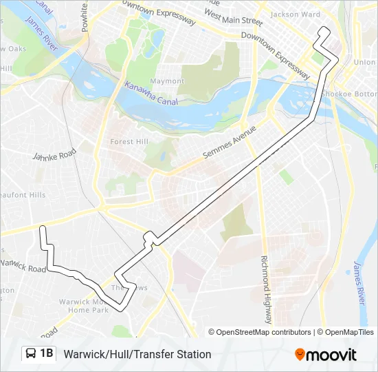 1B Bus Line Map