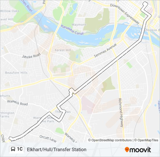 1C Bus Line Map