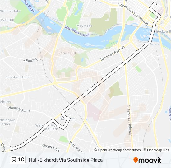 1C Bus Line Map