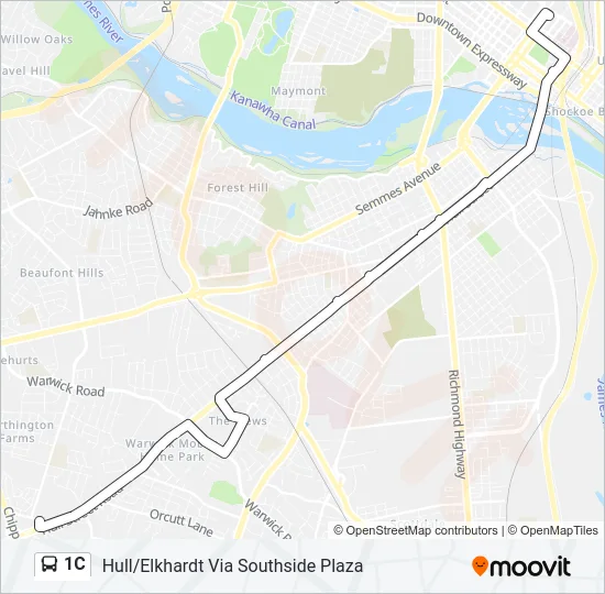 1C Bus Line Map