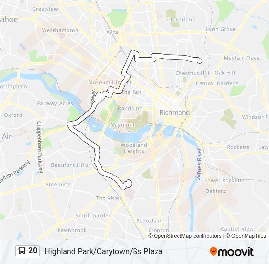 20 Bus Line Map