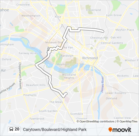 20 Bus Line Map