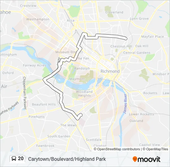 20 Bus Line Map