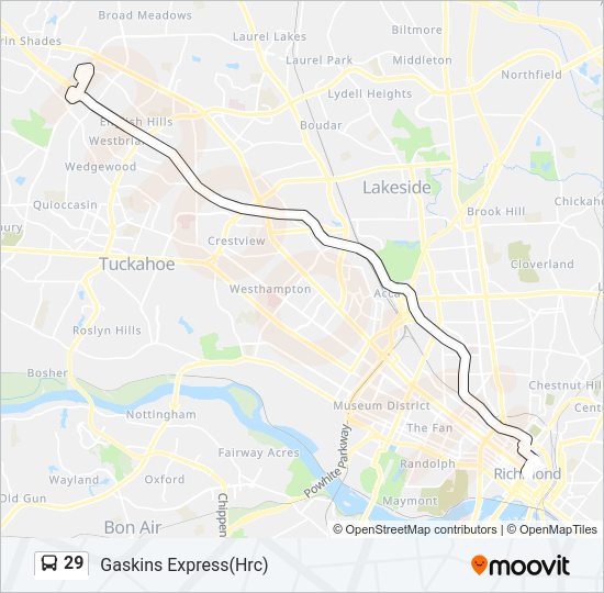 29 Bus Line Map