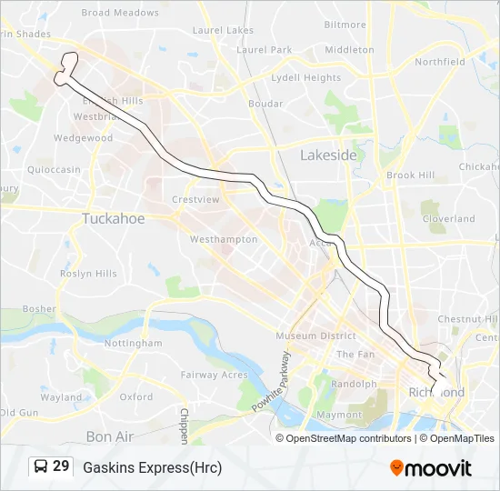 29 Bus Line Map