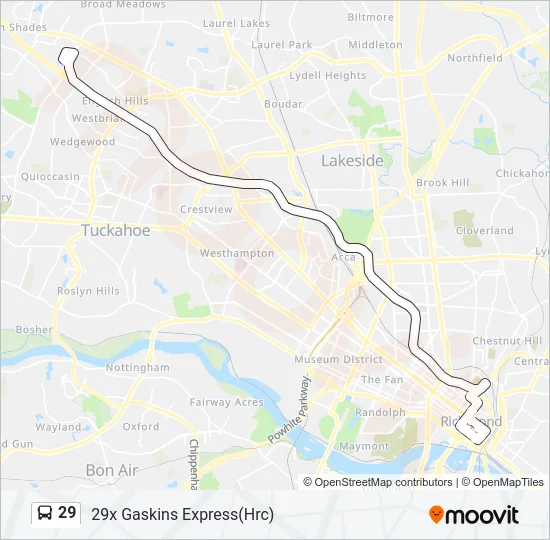 29 Bus Line Map