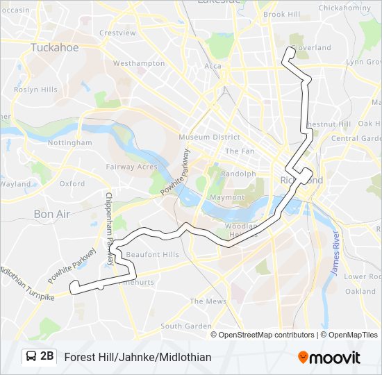2B Bus Line Map