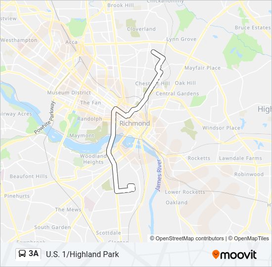 3A Bus Line Map