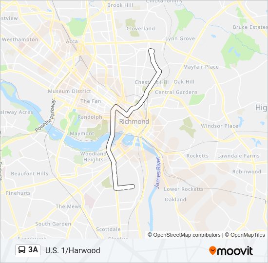 3A Bus Line Map