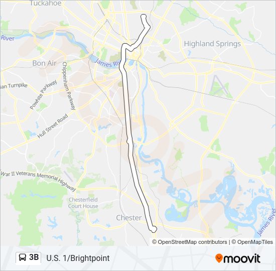 3B Bus Line Map