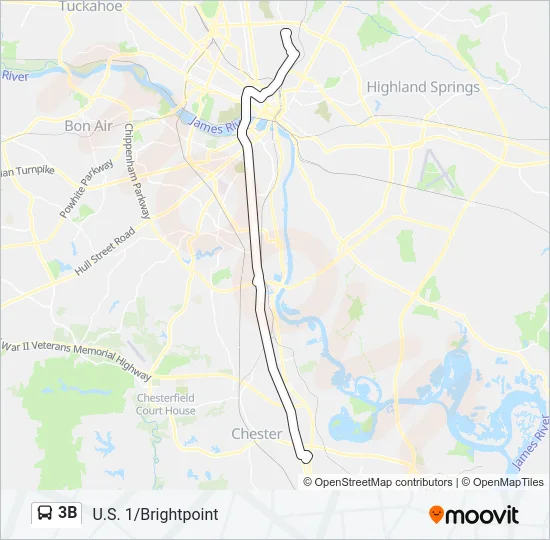 3B Bus Line Map
