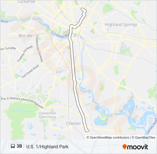 3B Bus Line Map