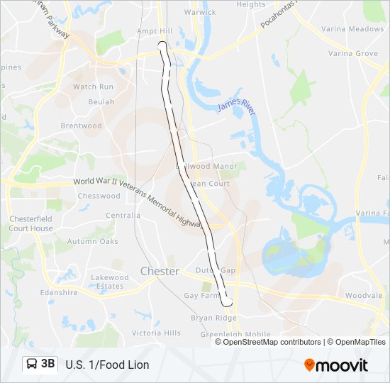 3B Bus Line Map