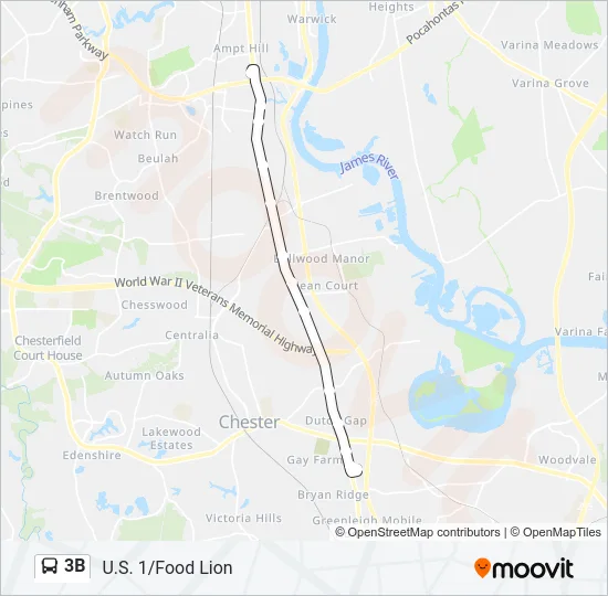 3B Bus Line Map
