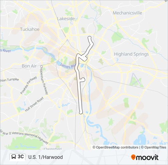 3C Bus Line Map