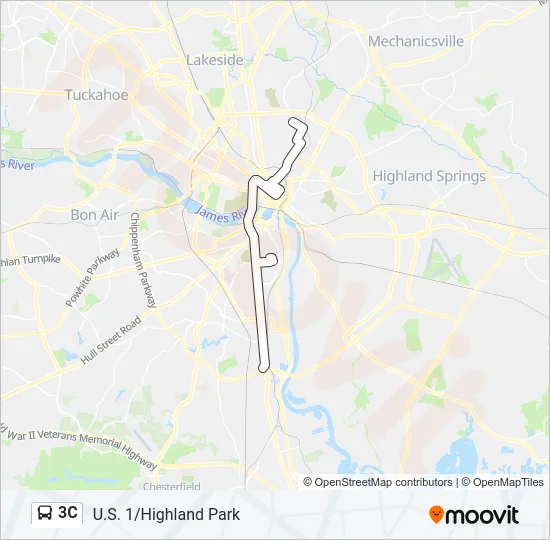 3C Bus Line Map