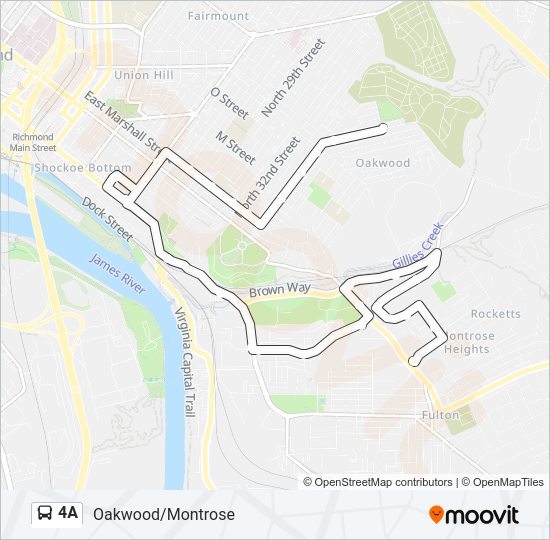 4A Bus Line Map