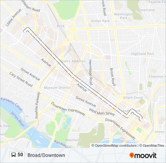 50 Bus Line Map