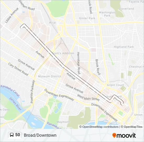 50 Bus Line Map
