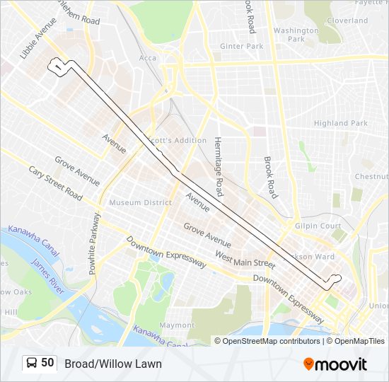 50 Bus Line Map