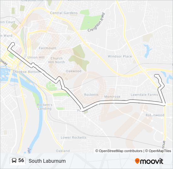56 Bus Line Map