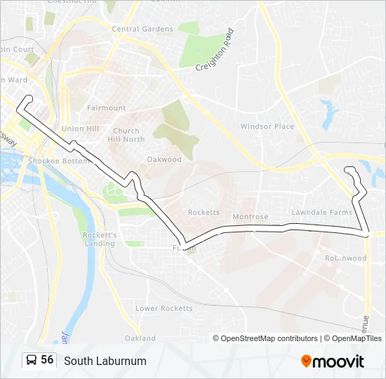 56 Bus Line Map