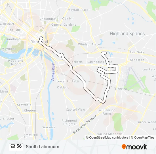 56 Bus Line Map