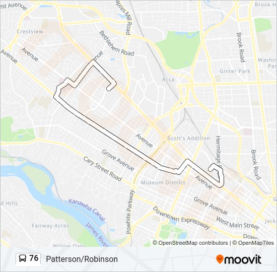76 Bus Line Map