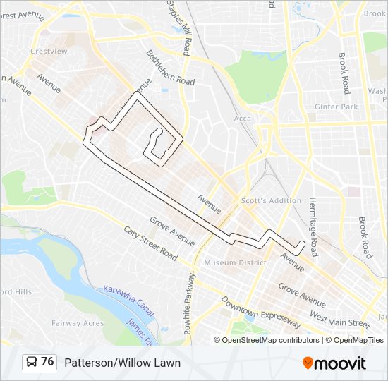 76 Bus Line Map