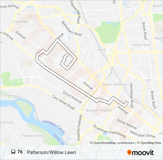 76 Bus Line Map