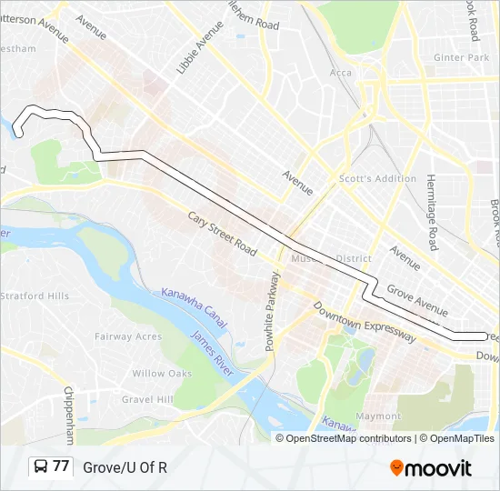 77 Bus Line Map