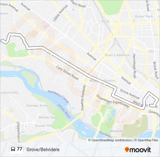 77 Bus Line Map