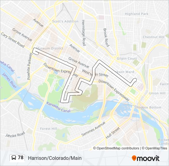 78 Bus Line Map