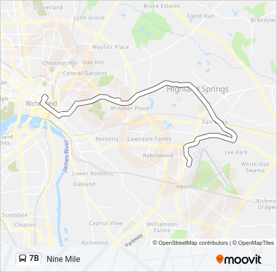 7B Bus Line Map