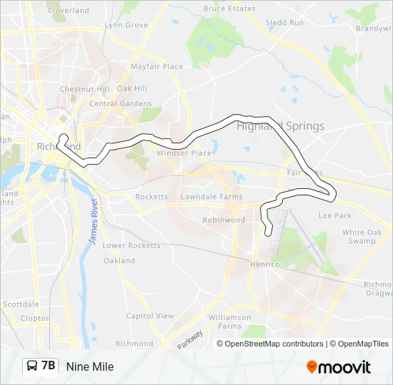 7B Bus Line Map
