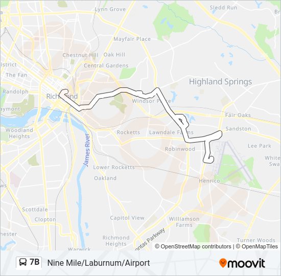7B Bus Line Map