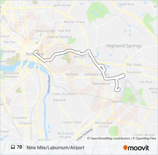 7B Bus Line Map
