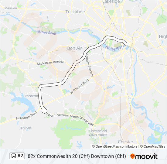 82 Bus Line Map