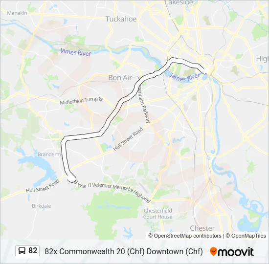 82 Bus Line Map